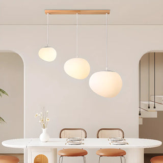 ZOWALA - 3-Light Modern Adjustable White Pebble Island Light Image - 1