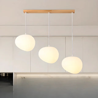 ZOWALA - 3-Light Modern Adjustable White Pebble Island Light Image - 4