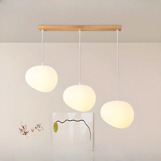 ZOWALA - 3-Light Modern Adjustable White Pebble Island Light Image - 2