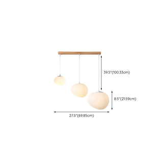 ZOWALA - 3-Light Modern Adjustable White Pebble Island Light #size