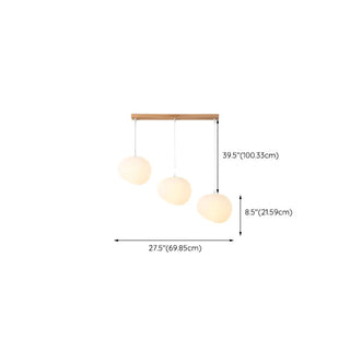 ZOWALA - 3-Light Modern Adjustable White Pebble Island Light Image - 9
