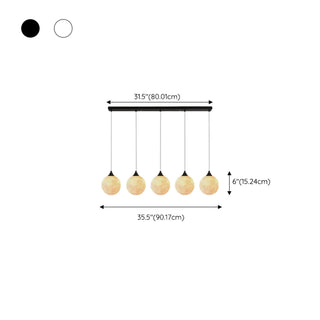Modern Saturn Planet White Linear Dining Room Pendant Light Zawala Image - 18