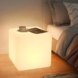 ZOWALA - Durable Modern White Square Bedside LED Floor Lamp Image - 1