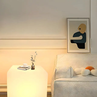 ZOWALA - Durable Modern White Square Bedside LED Floor Lamp Image - 10