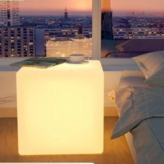 ZOWALA - Durable Modern White Square Bedside LED Floor Lamp Image - 3