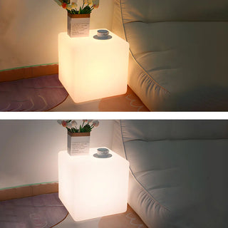 ZOWALA - Durable Modern White Square Bedside LED Floor Lamp Image - 9