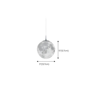 ZOWALA - Modern White 3D Moon Globe Bedroom Pendant Light #size