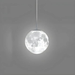 ZOWALA - Modern White 3D Moon Globe Bedroom Pendant Light Image - 6