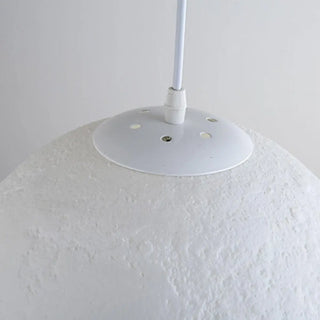 ZOWALA - Modern White 3D Moon Globe Bedroom Pendant Light Image - 8