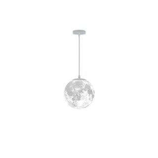 ZOWALA - Modern White 3D Moon Globe Bedroom Pendant Light Image - 9