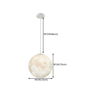 ZOWALA - Modern White 3D Moon Bedroom Lunar Surface Pendant Light Image - 13