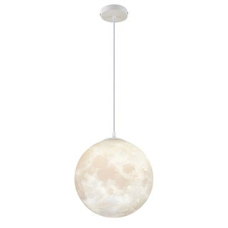 ZOWALA - Modern White 3D Moon Bedroom Lunar Surface Pendant Light Image - 4