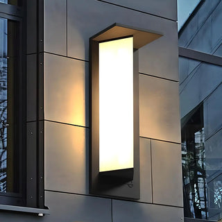 Modern Black Metal Geometric Outdoor LED Wall Light Zawala Image - 1