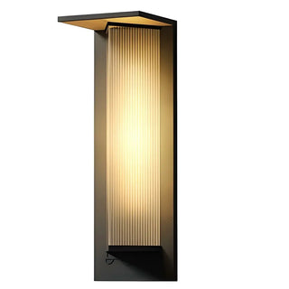 Modern Black Metal Geometric Outdoor LED Wall Light Zawala Image - 10