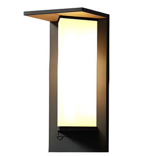 Modern Black Metal Geometric Outdoor LED Wall Light Zawala Image - 12