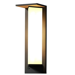 Modern Black Metal Geometric Outdoor LED Wall Light Zawala Image - 14