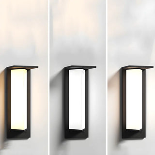 Modern Black Metal Geometric Outdoor LED Wall Light Zawala Image - 16