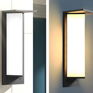Modern Black Metal Geometric Outdoor LED Wall Light Zawala Image - 17
