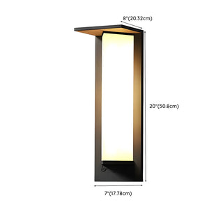 Modern Black Metal Geometric Outdoor LED Wall Light Zawala Image - 22