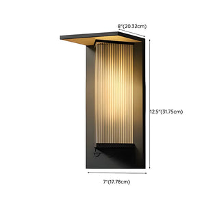 Modern Black Metal Geometric Outdoor LED Wall Light Zawala Image - 24