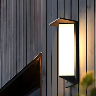 Modern Black Metal Geometric Outdoor LED Wall Light Zawala Image - 3