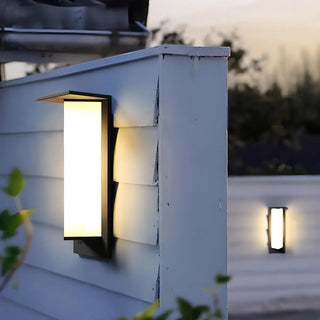 Modern Black Metal Geometric Outdoor LED Wall Light Zawala Image - 6