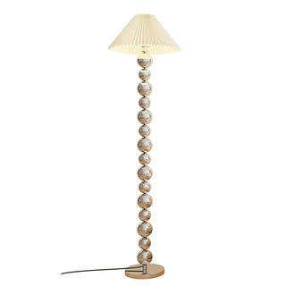 Elegant Pleated Cone Shade Stacked Ball Floor Lamp Zawala Image - 13