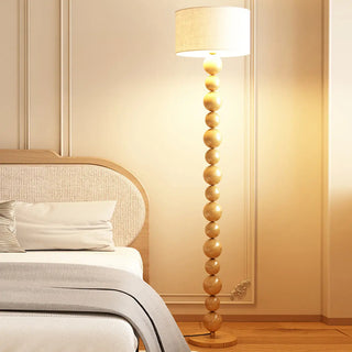 Elegant Pleated Cone Shade Stacked Ball Floor Lamp Zawala Image - 18