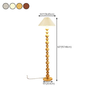 Elegant Pleated Cone Shade Stacked Ball Floor Lamp Zawala #size