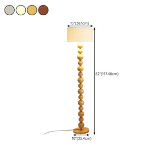 Elegant Pleated Cone Shade Stacked Ball Floor Lamp Zawala Image - 20