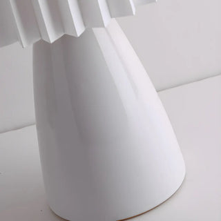 Simple Pleated Column Fabric Cone Ceramic Table Lamp Zawala Image - 18