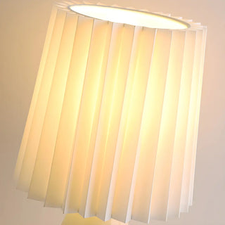 Simple Pleated Column Fabric Cone Ceramic Table Lamp Zawala Image - 20