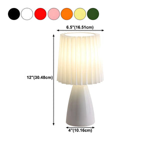 Simple Pleated Column Fabric Cone Ceramic Table Lamp Zawala #size
