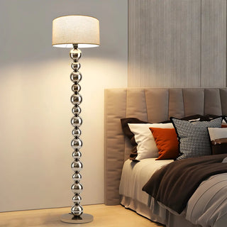 Pleated Shade Modern Stacked Ball Steel Floor Lamp Zawala Image - 11