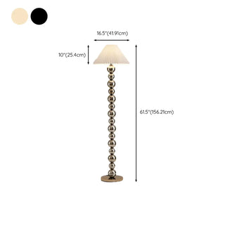 Pleated Shade Modern Stacked Ball Steel Floor Lamp Zawala Image - 14