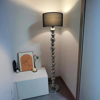 Pleated Shade Modern Stacked Ball Steel Floor Lamp Zawala Image - 7
