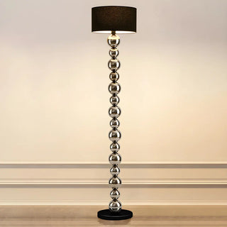 Pleated Shade Modern Stacked Ball Steel Floor Lamp Zawala Image - 8