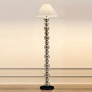 Pleated Shade Modern Stacked Ball Steel Floor Lamp Zawala Image - 9