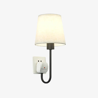 Fabric Shade Bedroom Cylinder Plug-in Wall Lamp Zawala Image - 10