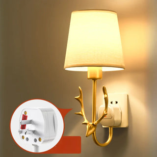 Fabric Shade Bedroom Cylinder Plug-in Wall Lamp Zawala Image - 16