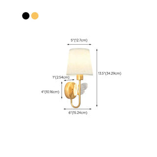 Fabric Shade Bedroom Cylinder Plug-in Wall Lamp Zawala Image - 21