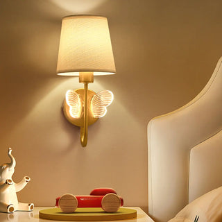 Fabric Shade Bedroom Cylinder Plug-in Wall Lamp Zawala Image - 3