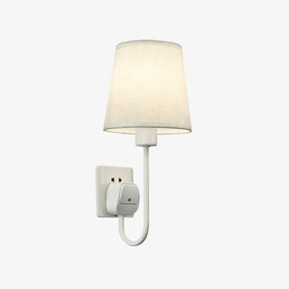 Fabric Shade Bedroom Cylinder Plug-in Wall Lamp Zawala Image - 9