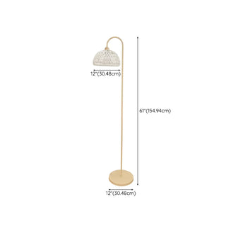 Natural Woven Rattan Dome Living Room Floor Lamp Zawala #size