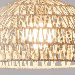 Natural Woven Rattan Dome Living Room Floor Lamp Zawala Image - 5
