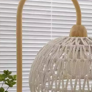 Natural Woven Rattan Dome Living Room Floor Lamp Zawala Image - 7