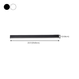 Simplicity White Linear Dimmable LED Flush Mount Light Zawala #size