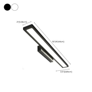 Sleek Modern Black Rectangular LED Vanity Light Zawala #size