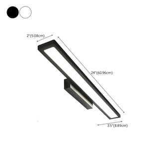 Sleek Modern Black Rectangular LED Vanity Light Zawala Image - 18