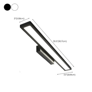 Sleek Modern Black Rectangular LED Vanity Light Zawala Image - 19